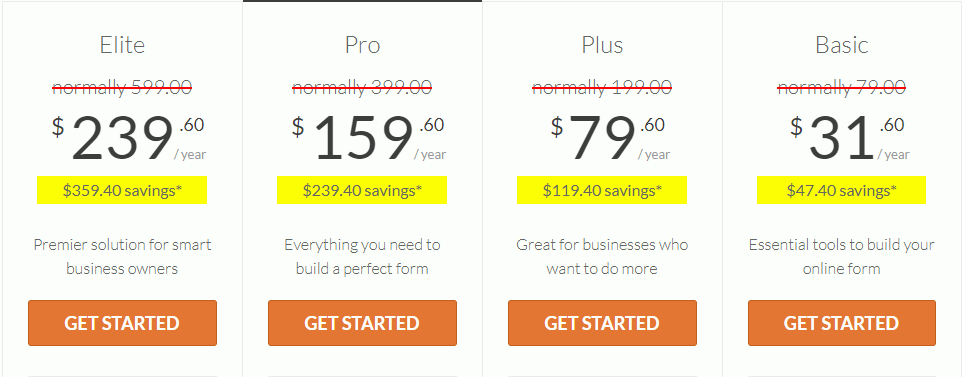 wpforms pricing plans