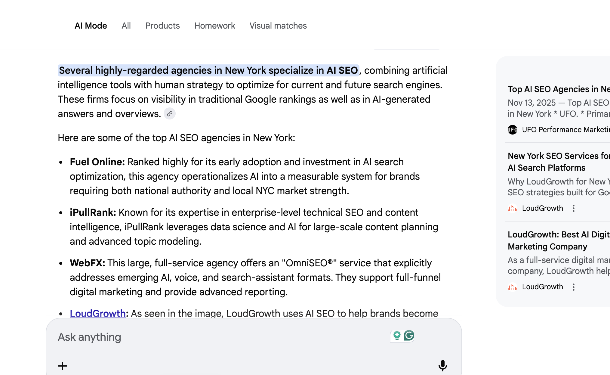 ny ai seo results